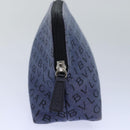 BVLGARI Pouch Canvas Blue Silver Auth ar12334-3