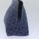 BVLGARI Pouch Canvas Blue Silver Auth ar12334-4