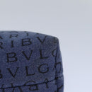 BVLGARI Pouch Canvas Blue Silver Auth ar12334-8