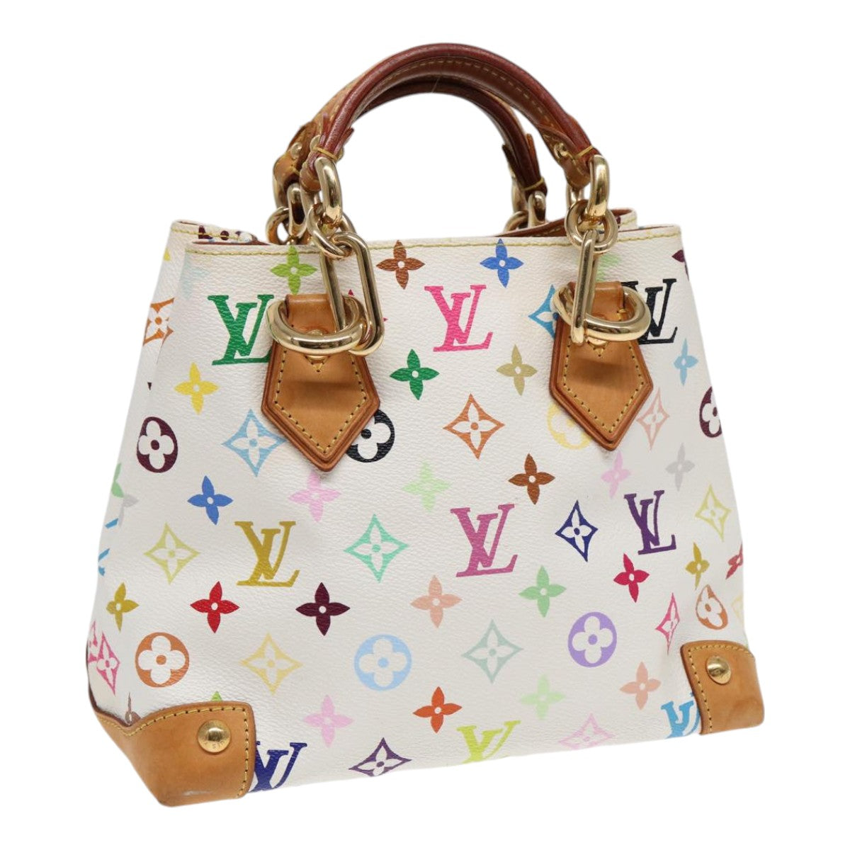 LOUIS VUITTON Monogram Multicolor Audra Hand Bag White M40047 LV Auth ar12339