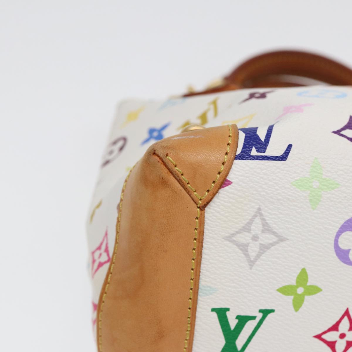 LOUIS VUITTON Monogram Multicolor Audra Hand Bag White M40047 LV Auth ar12339