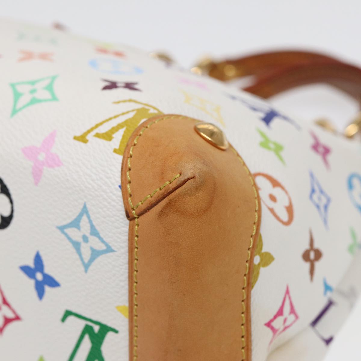 LOUIS VUITTON Monogram Multicolor Audra Hand Bag White M40047 LV Auth ar12339