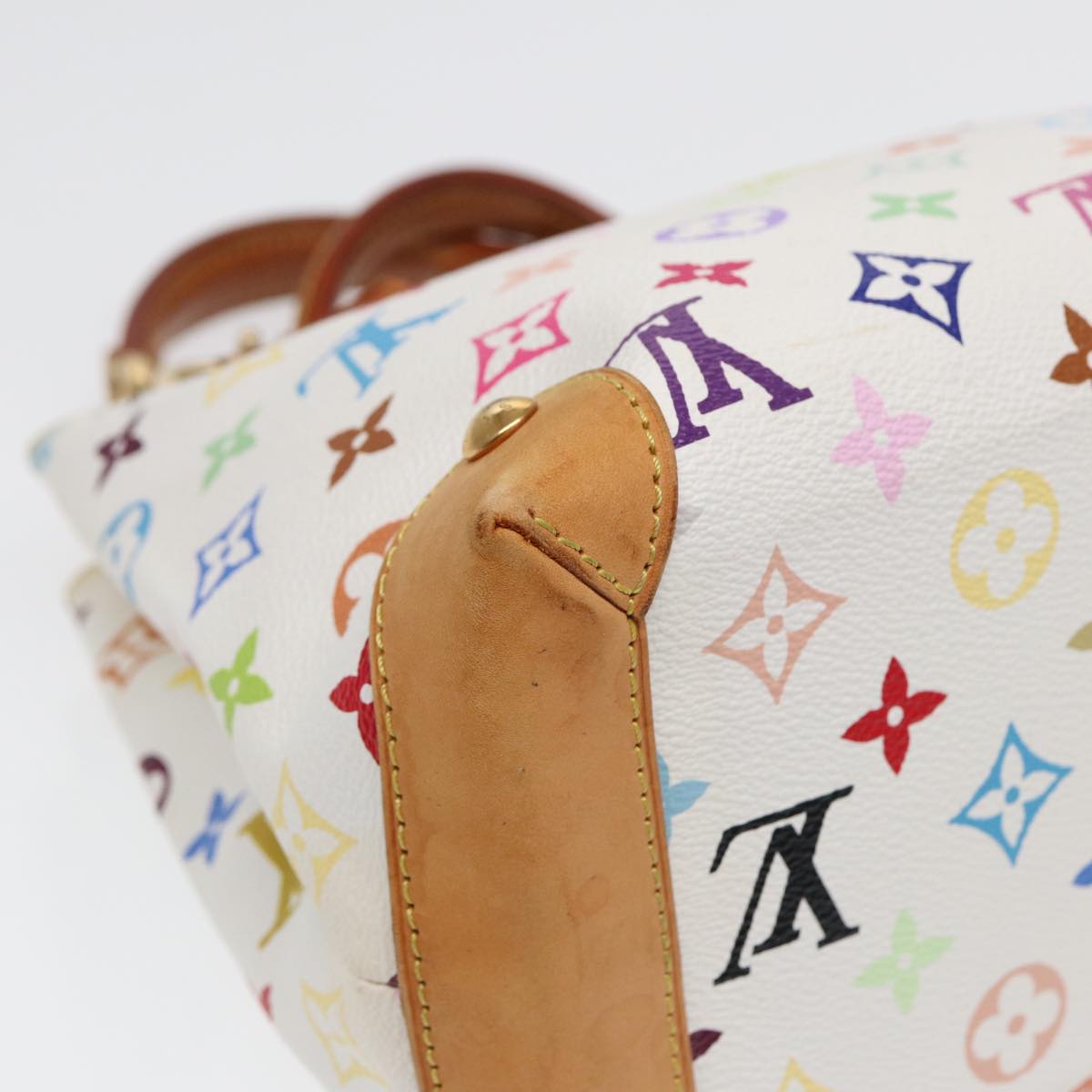 LOUIS VUITTON Monogram Multicolor Audra Hand Bag White M40047 LV Auth ar12339