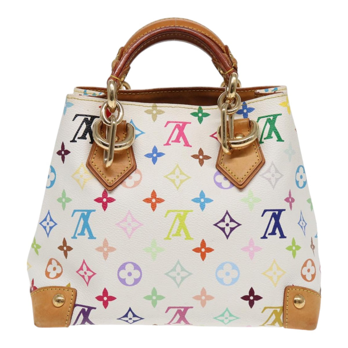 LOUIS VUITTON Monogram Multicolor Audra Hand Bag White M40047 LV Auth ar12339