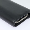 BALENCIAGA Paper Manny Long Wallet Leather Black Silver 371661 Auth ar12342-17