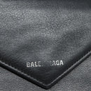 BALENCIAGA Paper Manny Long Wallet Leather Black Silver 371661 Auth ar12342-7