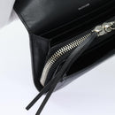 BALENCIAGA Paper Manny Long Wallet Leather Black Silver 371661 Auth ar12342-18