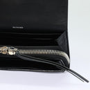 BALENCIAGA Paper Manny Long Wallet Leather Black Silver 371661 Auth ar12342-19