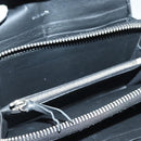 BALENCIAGA Paper Manny Long Wallet Leather Black Silver 371661 Auth ar12342-20