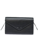 BALENCIAGA Paper Manny Long Wallet Leather Black Silver 371661 Auth ar12342-13