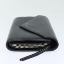 BALENCIAGA Paper Manny Long Wallet Leather Black Silver 371661 Auth ar12342-3