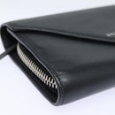 BALENCIAGA Paper Manny Long Wallet Leather Black Silver 371661 Auth ar12342-14