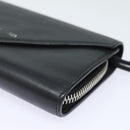 BALENCIAGA Paper Manny Long Wallet Leather Black Silver 371661 Auth ar12342-15