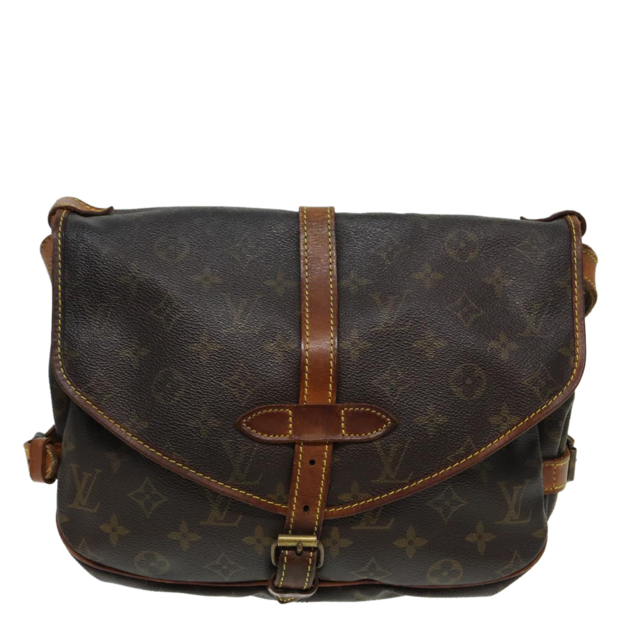 LOUIS VUITTON Monogram Saumur 30 Shoulder Bag M42256 LV Auth ar12348