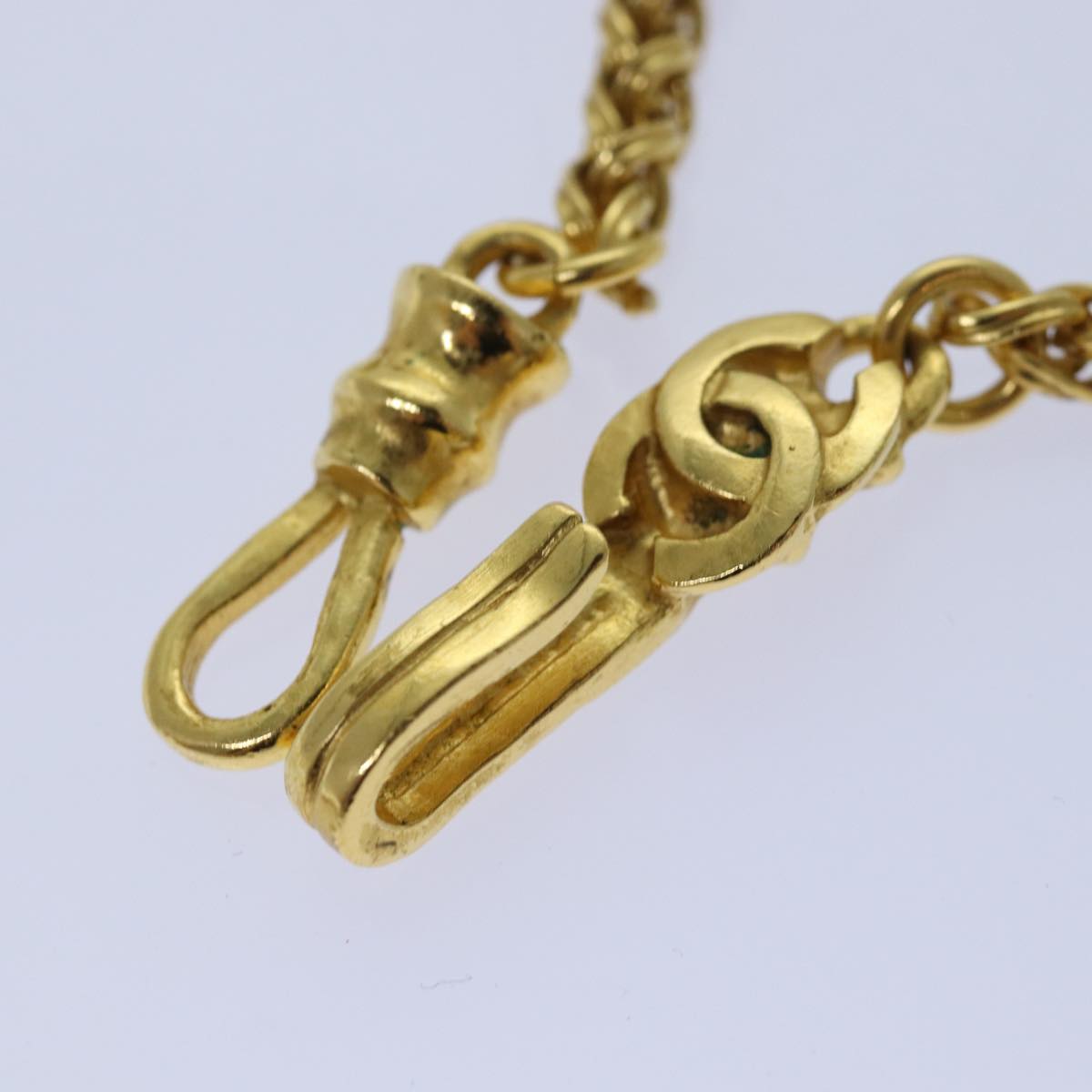 CHANEL COCO Mark Necklace metal Gold CC Auth ar12350