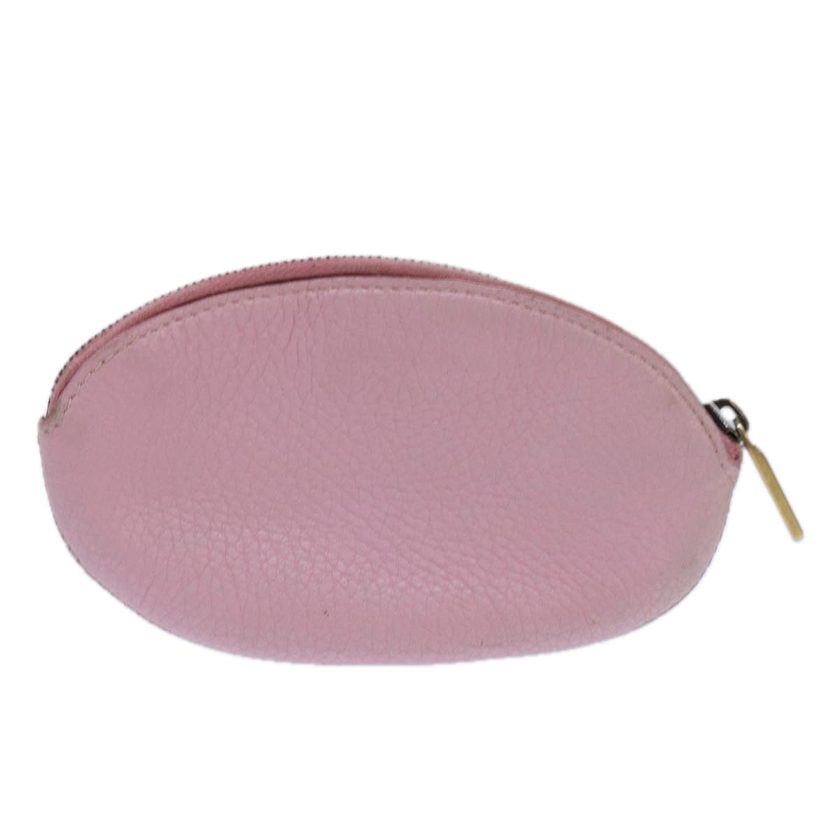 CELINE Coin Purse Leather Pink Gold Auth ar12367 - 0