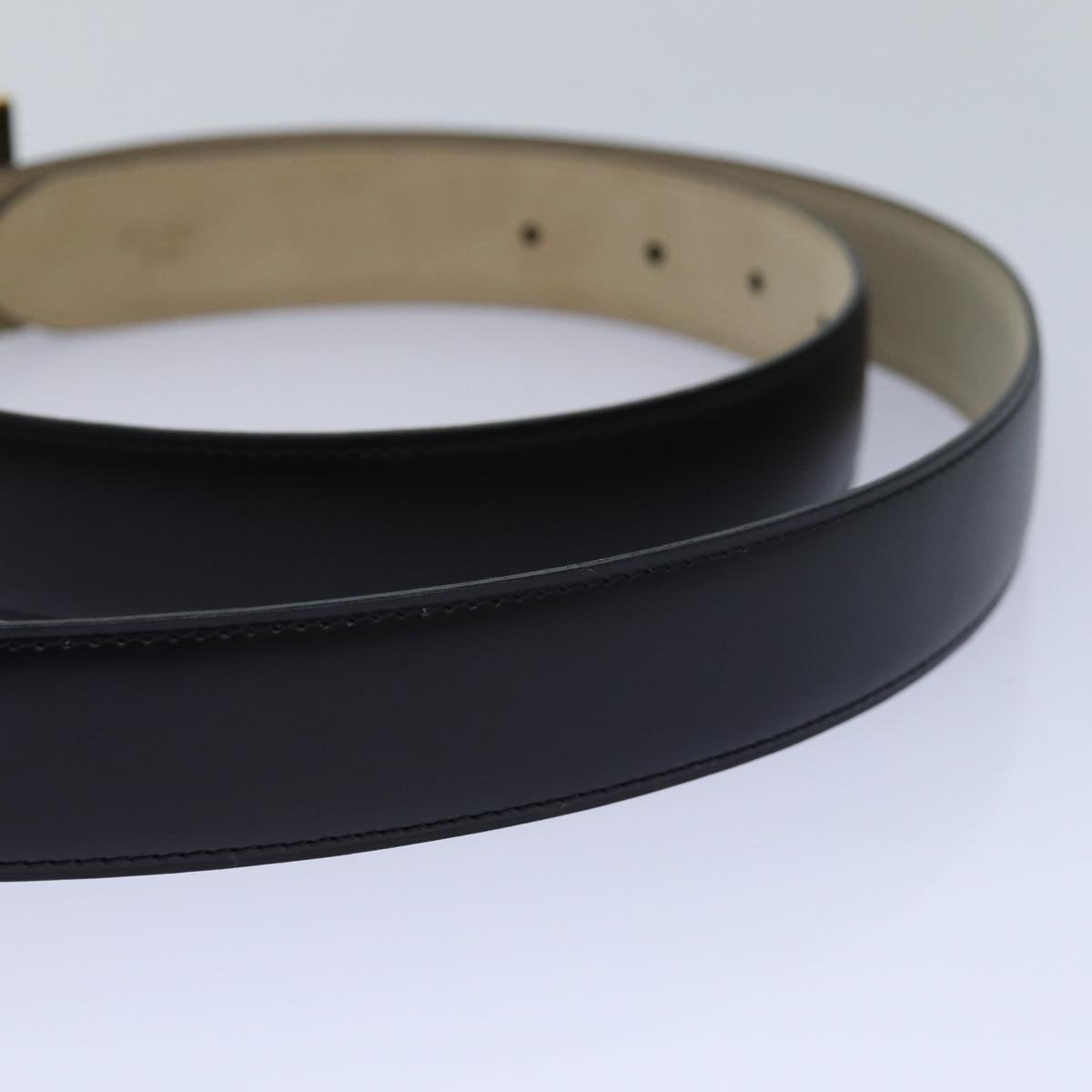 CARTIER Belt Leather 47.6"" Black Auth ar12376