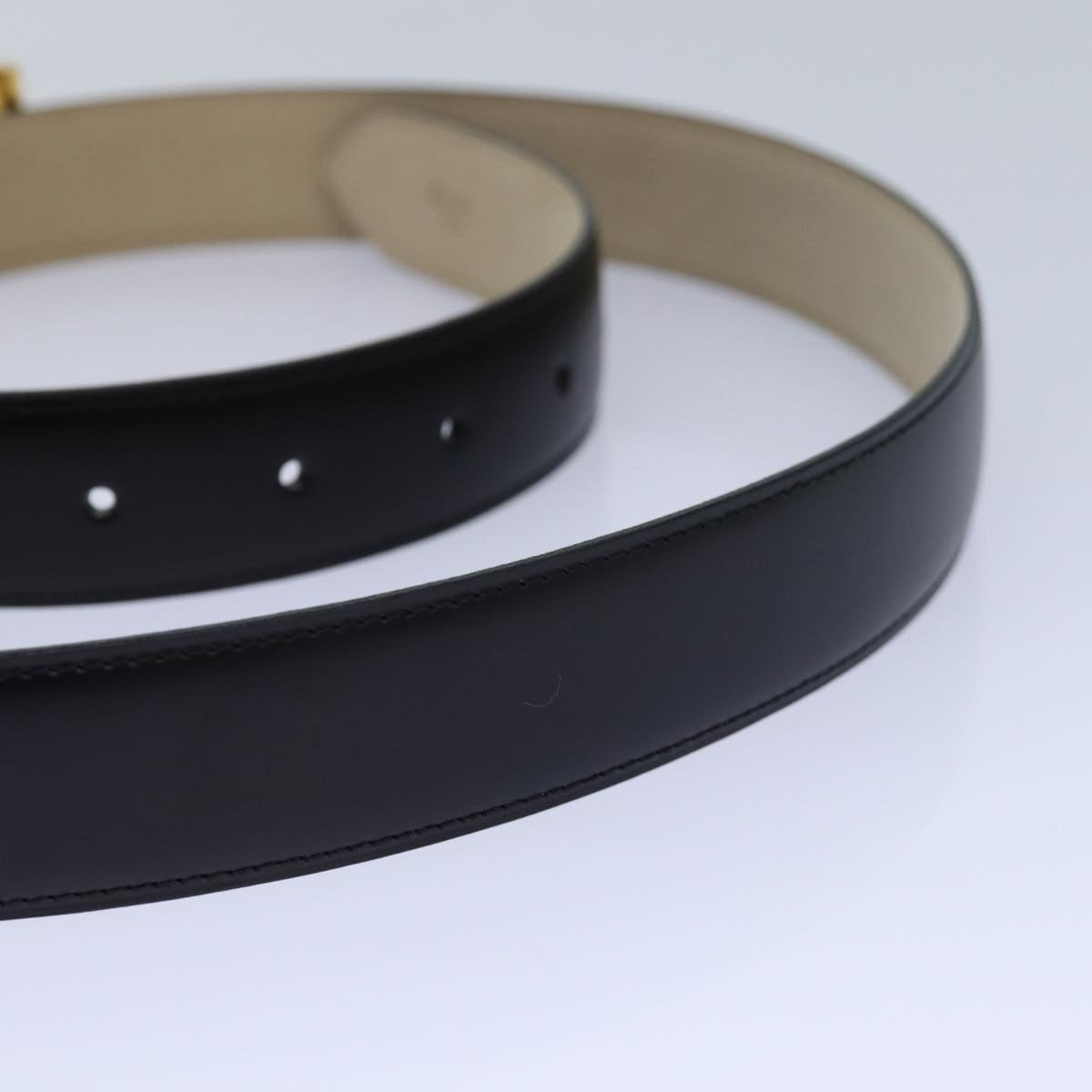 CARTIER Belt Leather 47.6"" Black Auth ar12376