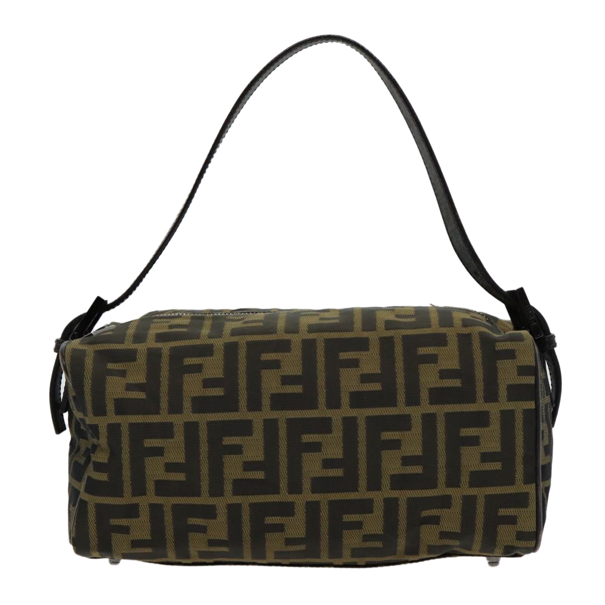 FENDI Zucca Canvas Hand Bag Brown Black Auth ar12386