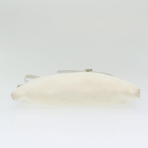 FENDI Shoulder Bag Nylon White Silver Auth ar12395