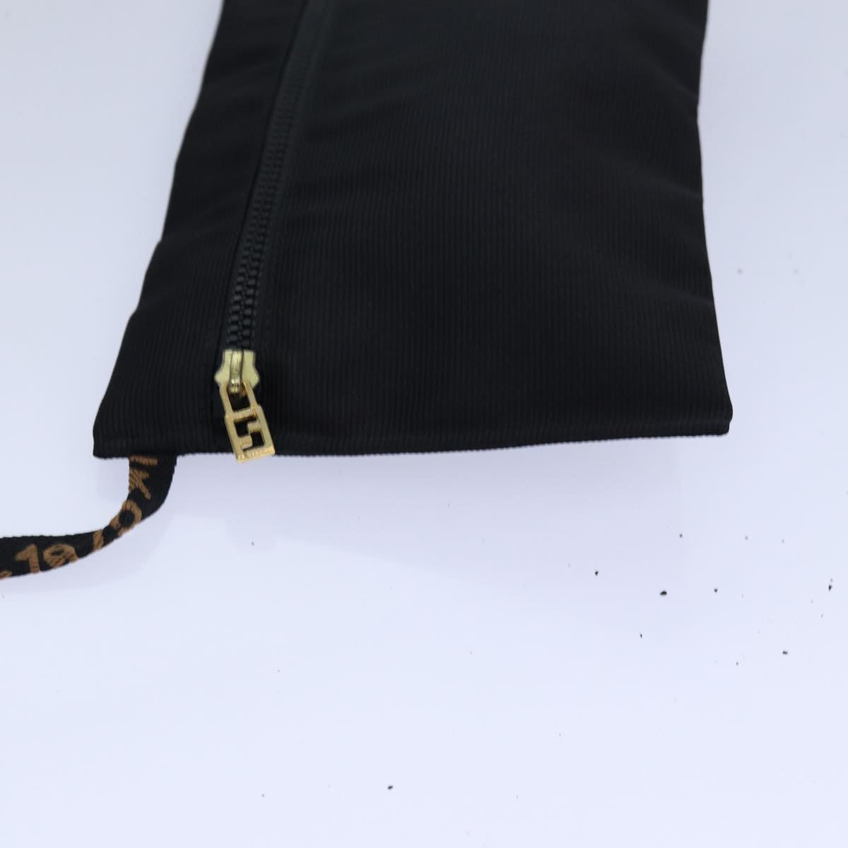 FENDI Tote Bag Nylon Black Gold Auth ar12397