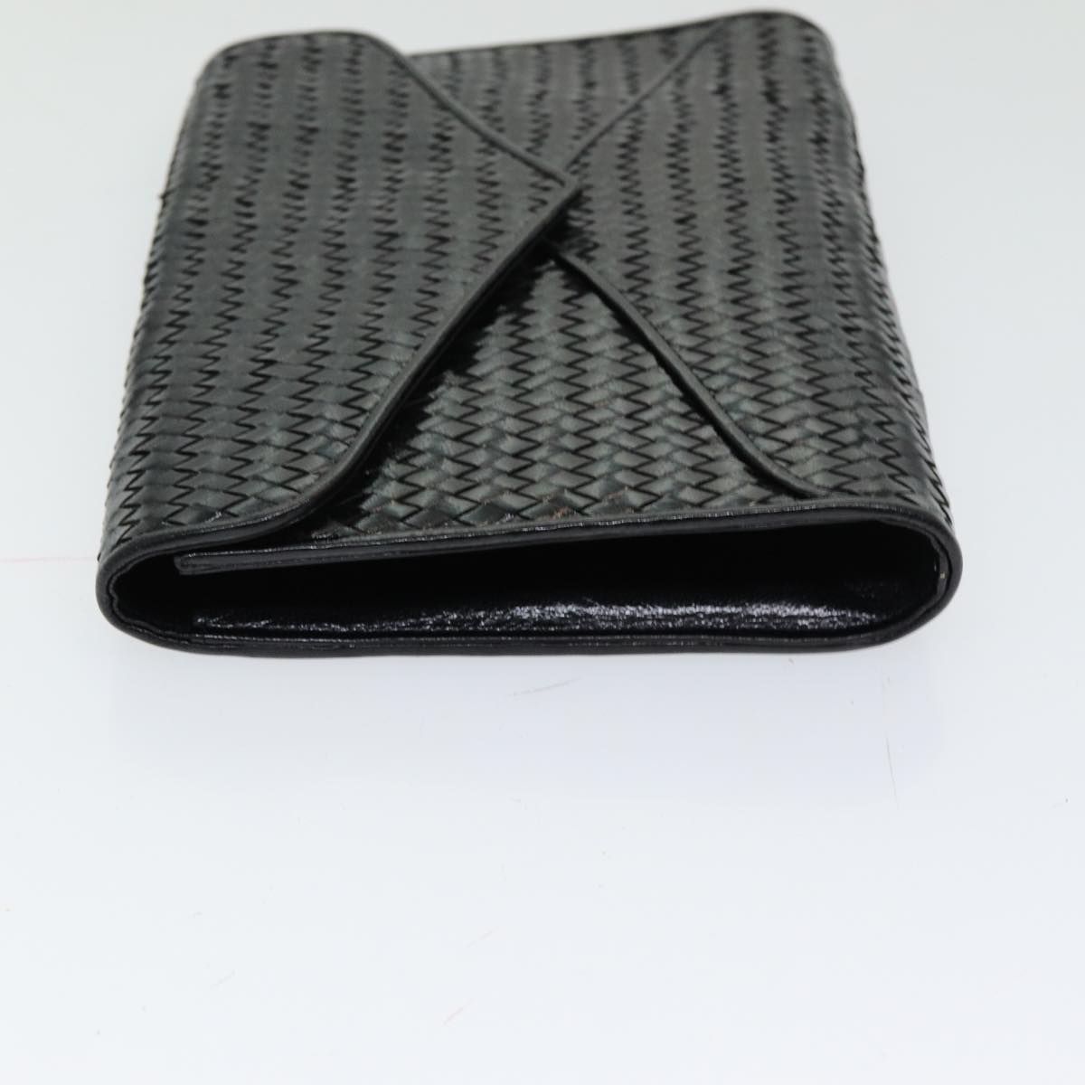 SAINT LAURENT Clutch Bag Leather Black Auth ar12403