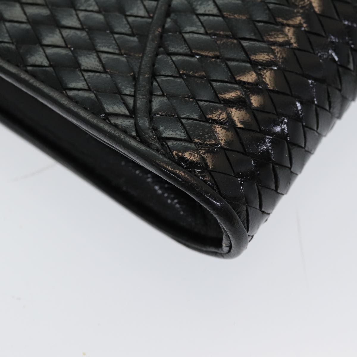 SAINT LAURENT Clutch Bag Leather Black Auth ar12403