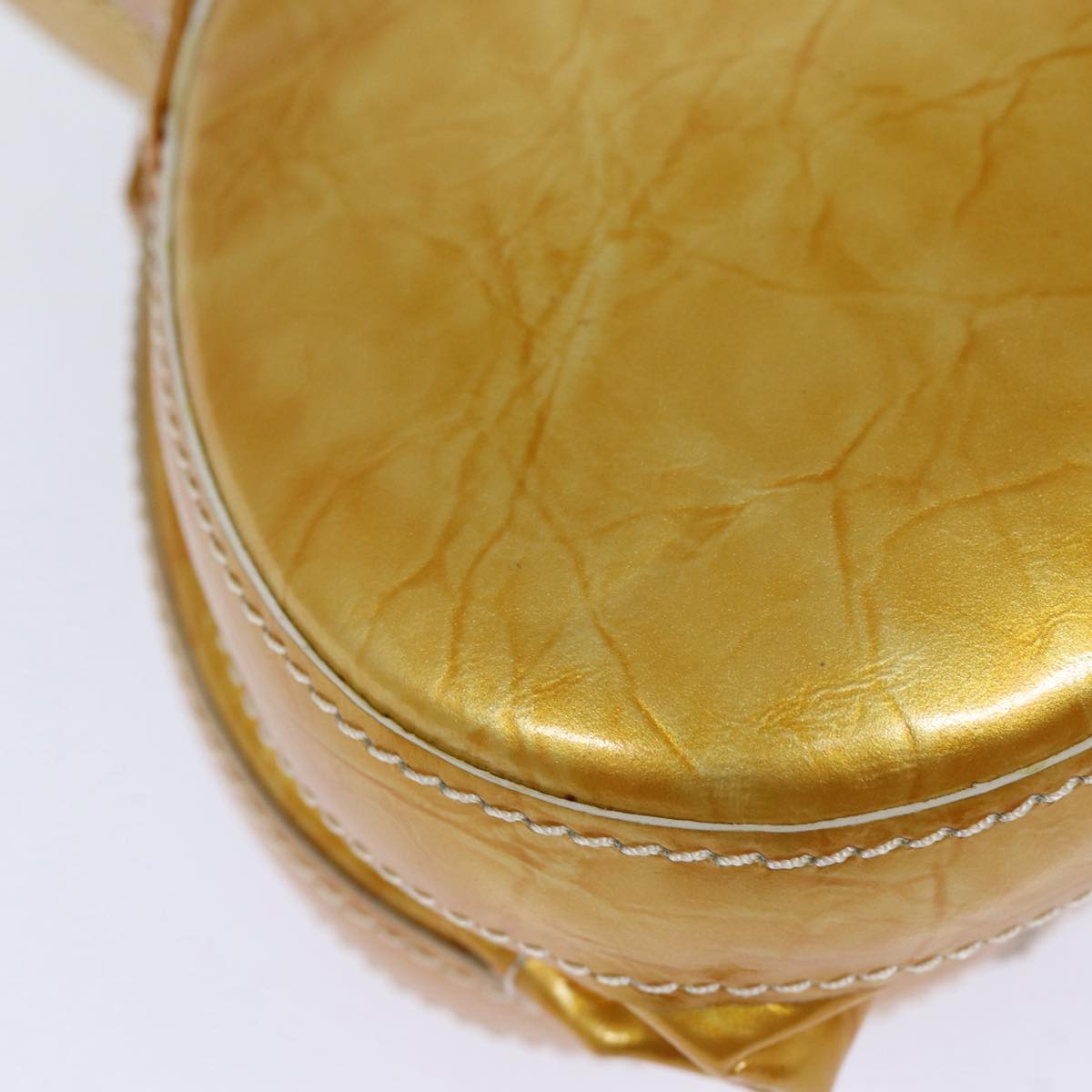 LOEWE Hand Bag Enamel Yellow Gold Auth ar12404