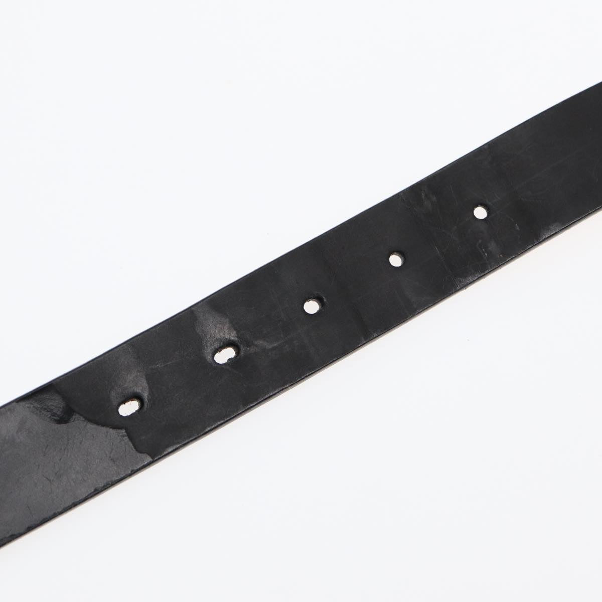 LOUIS VUITTON Ceinture LST Belt Leather 44.9"" Black M6809 LV Auth ar12405