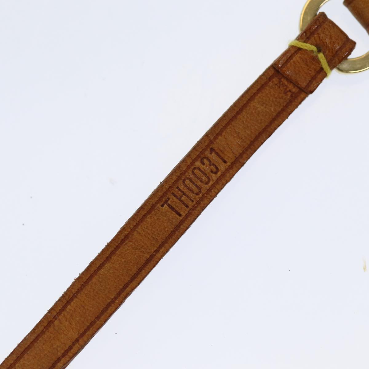 LOUIS VUITTON Strap Leather Beige LV Auth ar12422