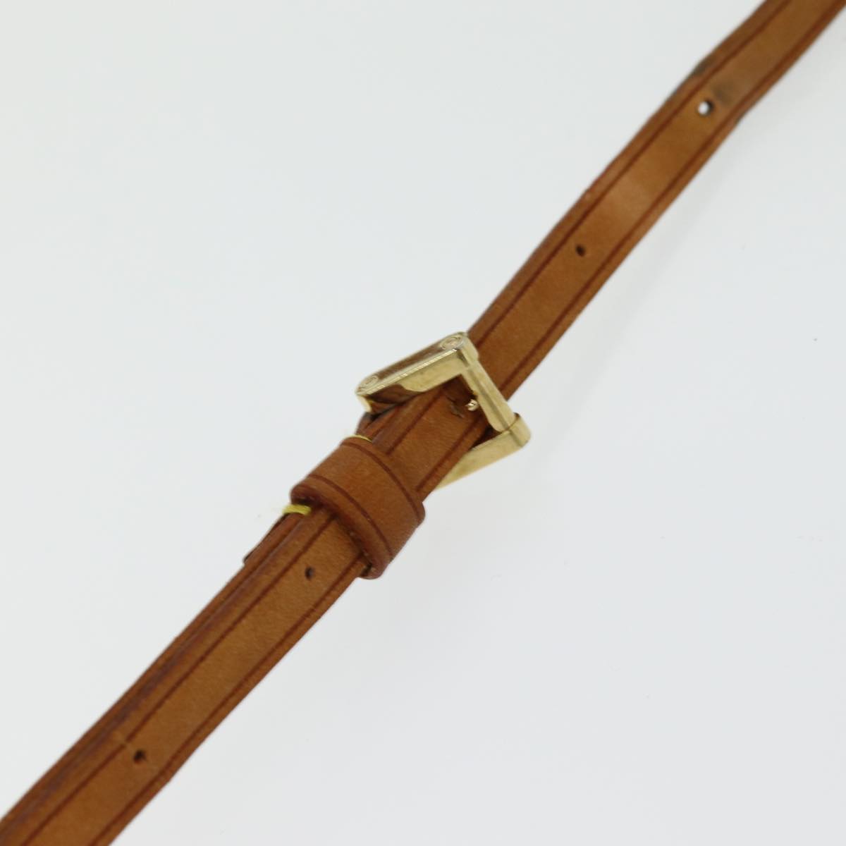 LOUIS VUITTON Strap Leather Beige LV Auth ar12422