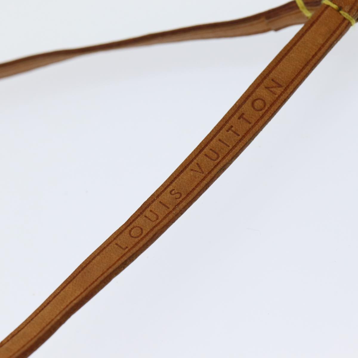 LOUIS VUITTON Strap Leather Beige LV Auth ar12422