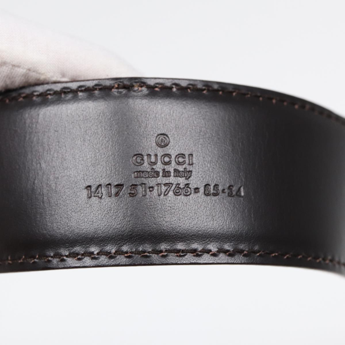 GUCCI Horsebit Belt Leather 30.3"" Brown 1417 51 1766 85 34 Auth ar12425