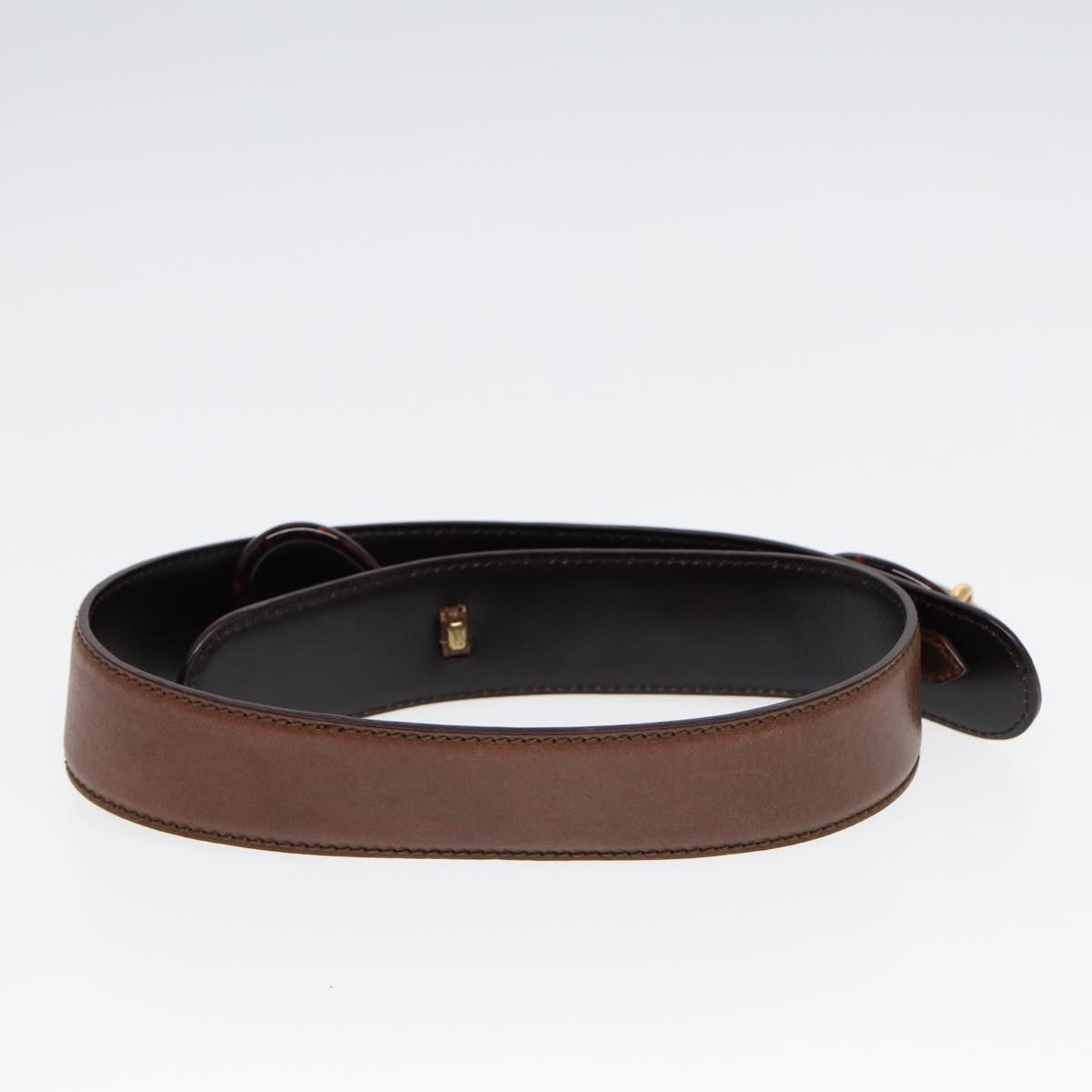 GUCCI Horsebit Belt Leather 30.3"" Brown 1417 51 1766 85 34 Auth ar12425