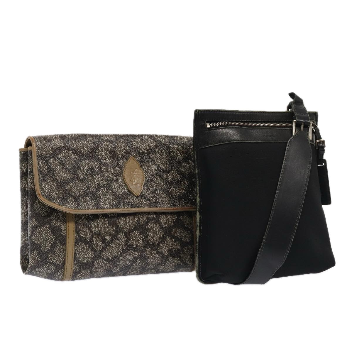 SAINT LAURENT saint laurent gucci Clutch Bag 2Set Gray Black Auth ar12428