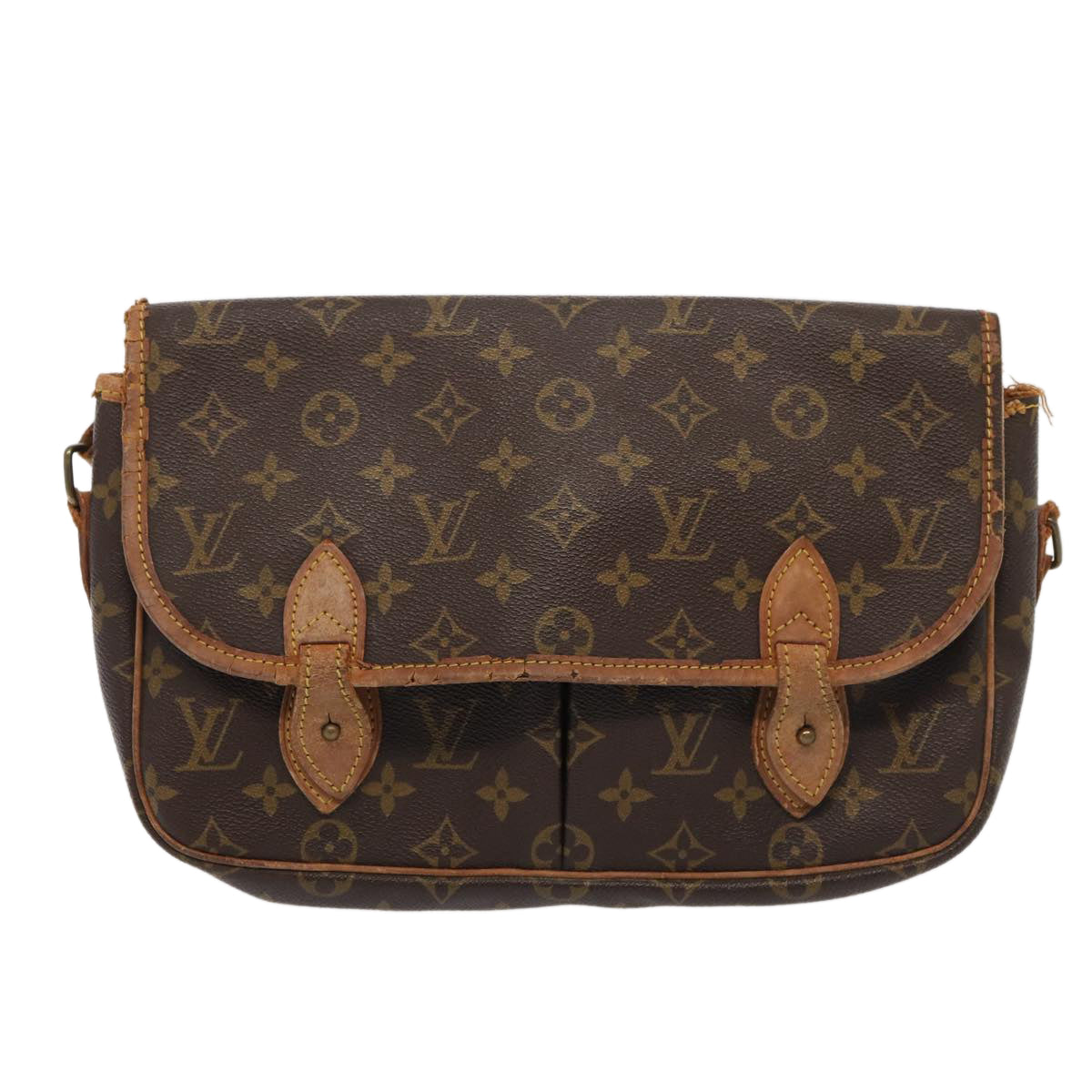 LOUIS VUITTON Monogram Gibeciere MM Shoulder Bag M42247 LV Auth ar12433