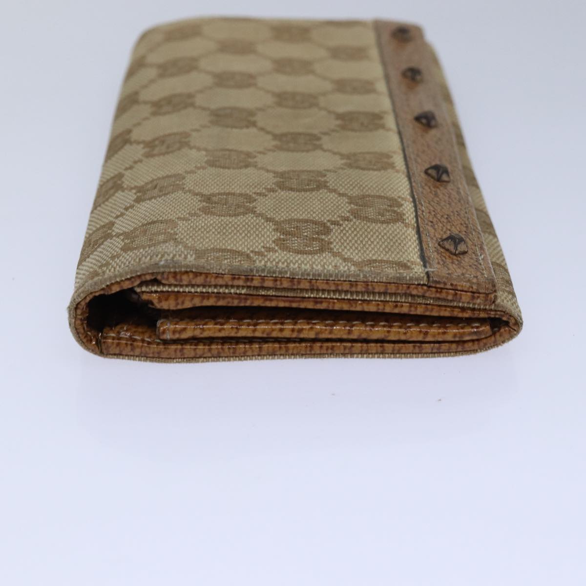 GUCCI GG Canvas Long Wallet Beige Auth ar12451 - 0