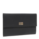 BVLGARI Clutch Bag PVC Silver Black Auth ar12452-1