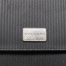 BVLGARI Clutch Bag PVC Silver Black Auth ar12452-8