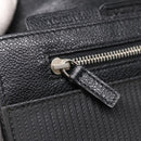 BVLGARI Clutch Bag PVC Silver Black Auth ar12452-17