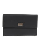 BVLGARI Clutch Bag PVC Silver Black Auth ar12452-13