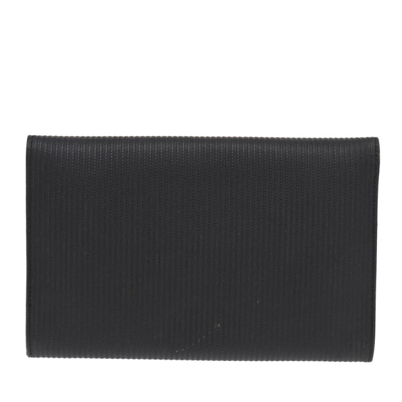 BVLGARI Clutch Bag PVC Silver Black Auth ar12452