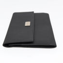 BVLGARI Clutch Bag PVC Silver Black Auth ar12452-3