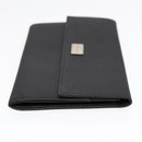 BVLGARI Clutch Bag PVC Silver Black Auth ar12452-4