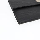 BVLGARI Clutch Bag PVC Silver Black Auth ar12452-14