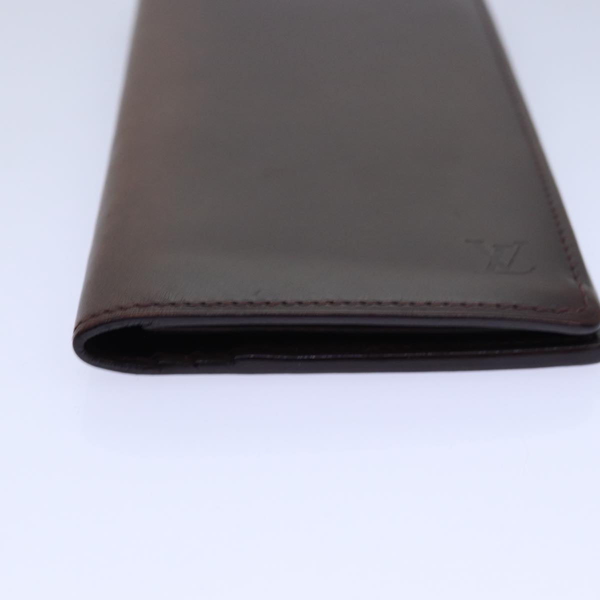 LOUIS VUITTON Brazza Portefeuille Long Wallet Leather Brown M85092 Auth ar12453