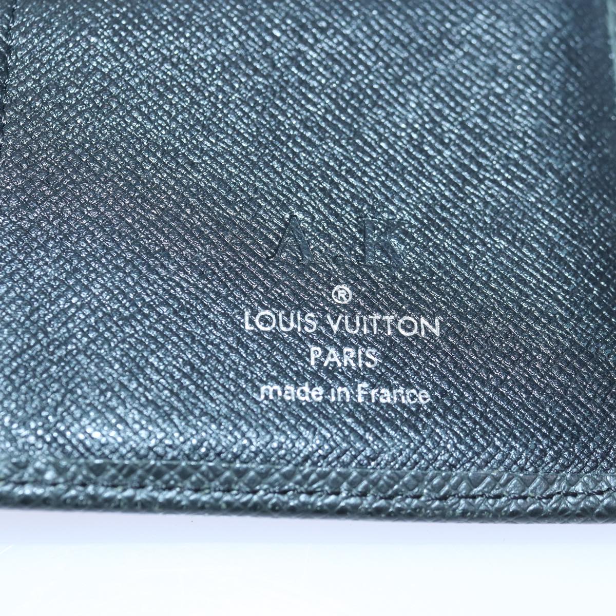 LOUIS VUITTON Taiga Brazza Portefeuille Long Wallet Ardoise M32572 Auth ar12455