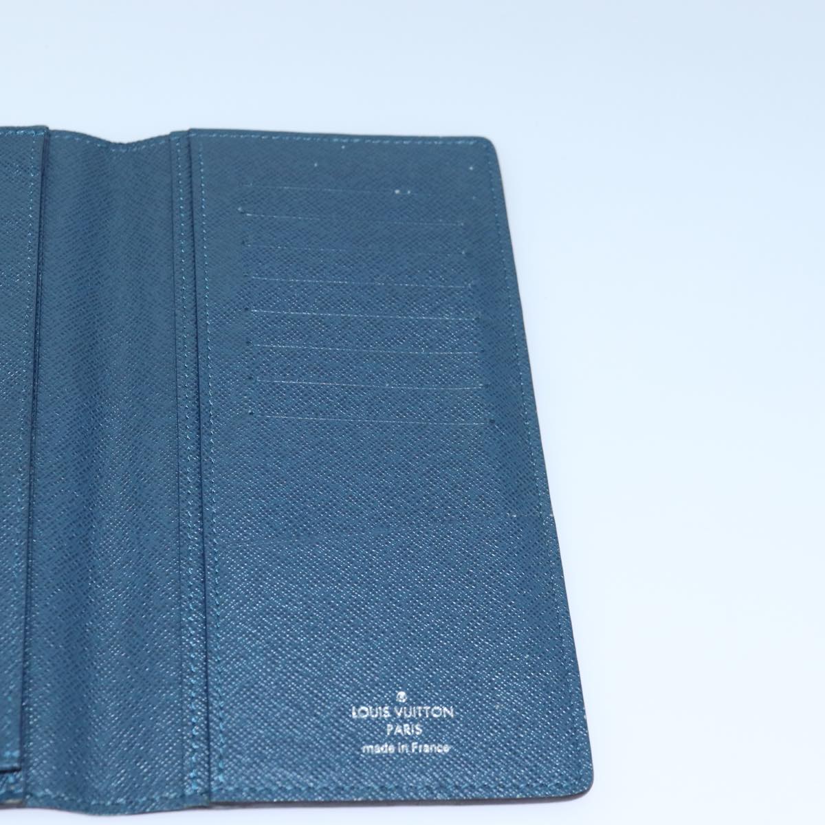 LOUIS VUITTON Taiga Long Wallet Navy LV Auth ar12457