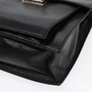FENDI Hand Bag Leather 2way Black Silver Auth ar12462-8