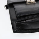 FENDI Hand Bag Leather 2way Black Silver Auth ar12462-15